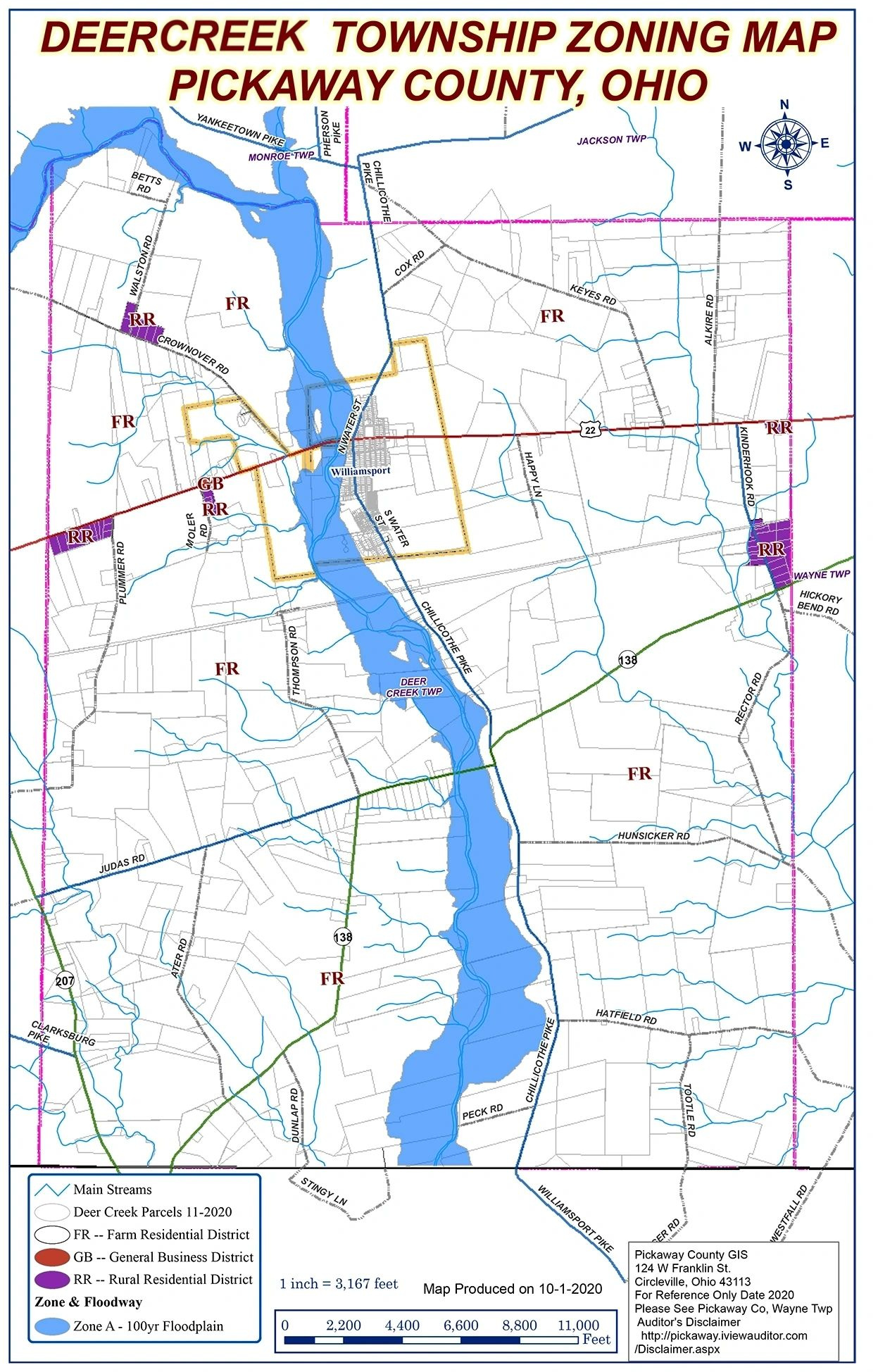 Deercreek Township, Pickaway County zoning map
